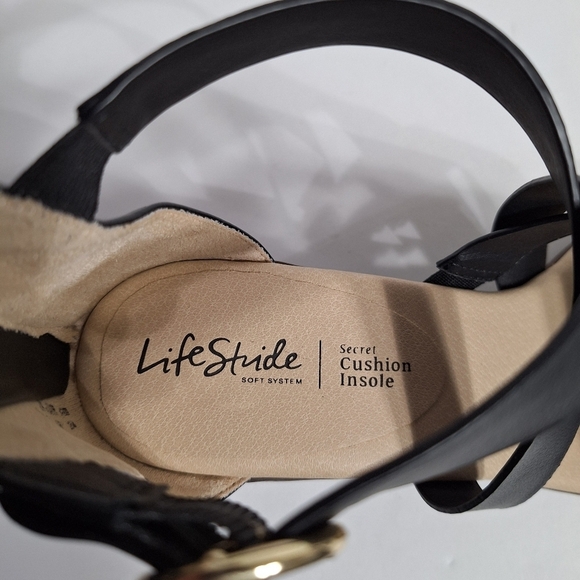 Life Stride Heritage Soft System Cushioned Insole Comfort Block Heel Sandals 9.5 - Picture 10 of 11